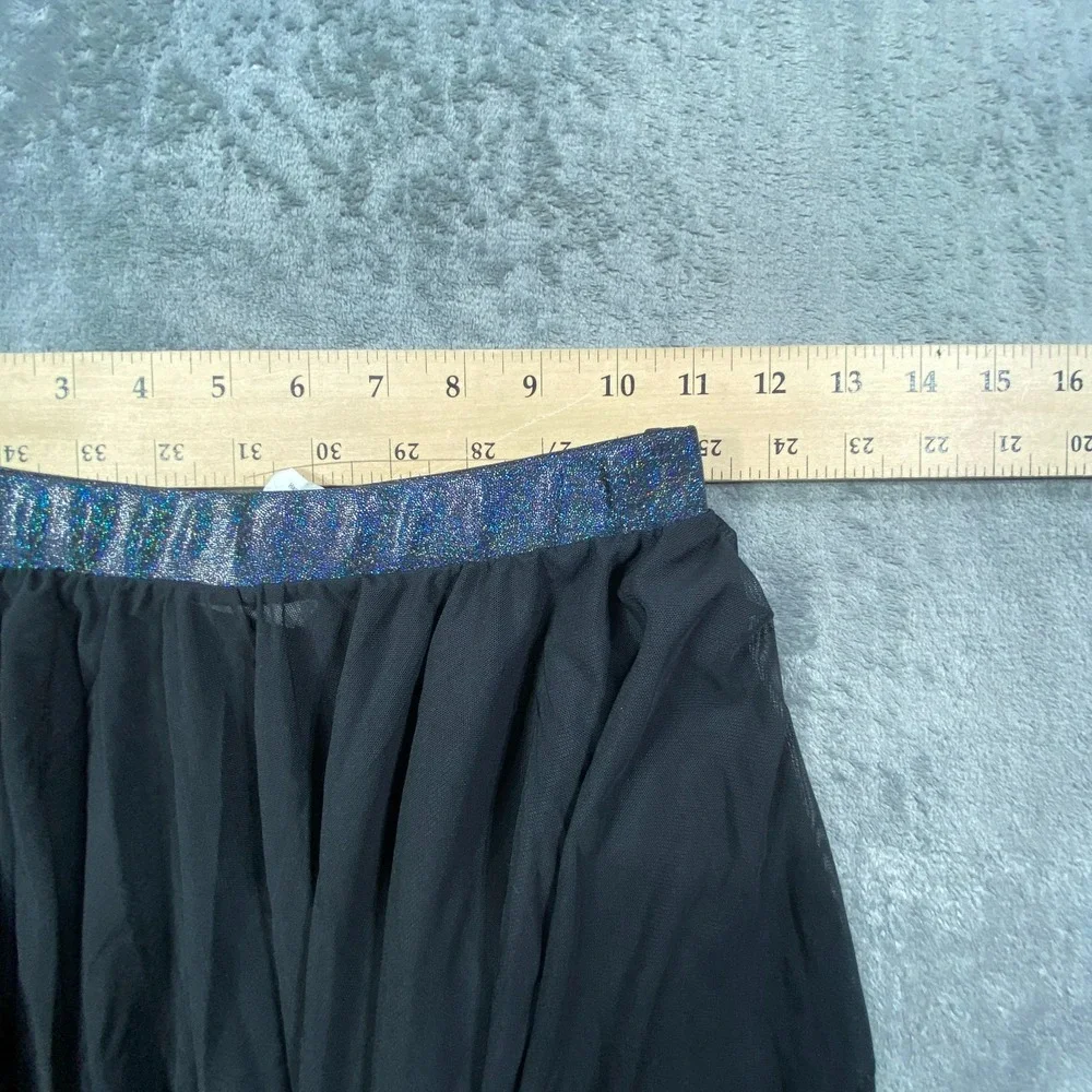 VTG Black Layered Tulle Skirt Small HiLo Gothic Balletcore Mesh Whimsical Fairy - Picture 7 of 7